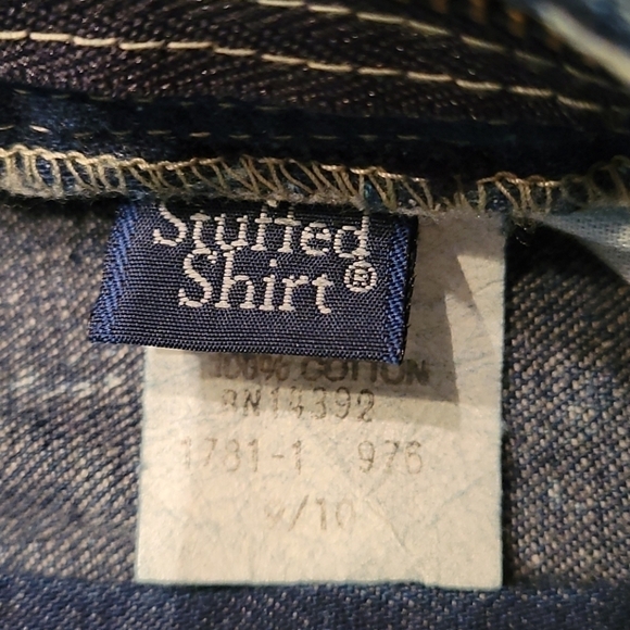 Vtg STUFFED SHIRT 1980s High Waist Acid Stone Wash Denim Cullottes - Picture 6 of 9